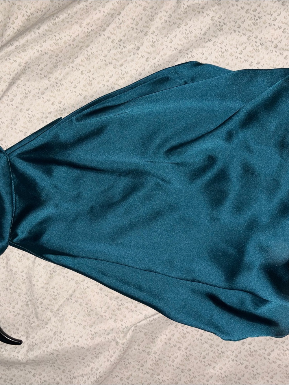 Satin Teal Halter Slip Dress